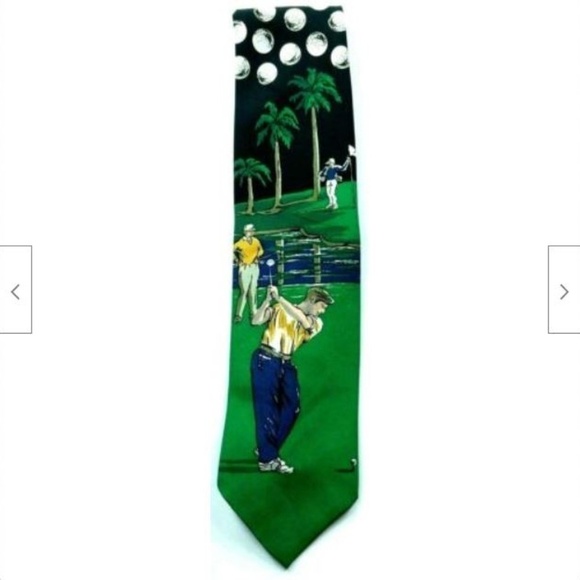 Golf Course Palm Tree Novelty Necktie - Picture 2 of 5